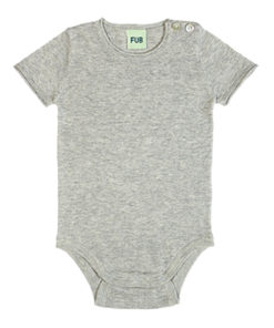 FUB - Baby Body kurzarm hellgrau, Bio Baumwolle (Gr. 56)