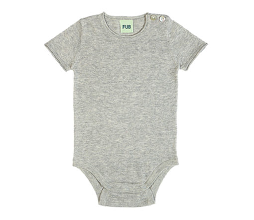 FUB - Baby Body kurzarm hellgrau, Bio Baumwolle (Gr. 56)
