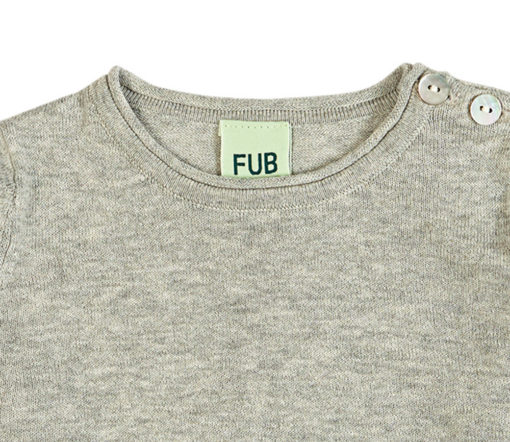 FUB - Baby Body kurzarm hellgrau, Bio Baumwolle (Gr. 56) – Bild 2