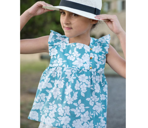 Petite Lucette - Laurette Blouse, Mint Garden, Bio Baumwolle – Bild 5