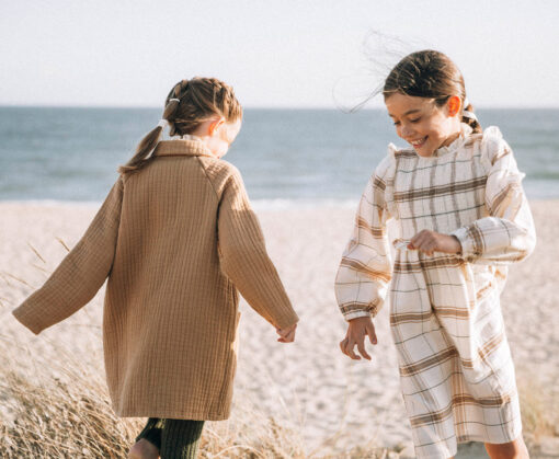 LIILU - Smocked Ada Dress, Chenille Checked, Bio Baumwolle