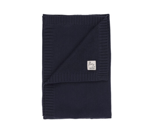 Vanilla Copenhagen - Strickdecke, navy blau, GOTS zertifiziert