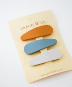Grech & Co. - Haarspangen "Snap Clip", golden/light blue/buff, recycelt