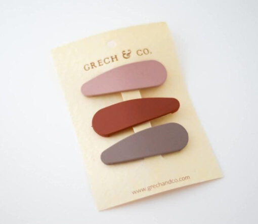 Grech & Co. - Haarspangen "Snap Clip", Stone/Shell/Rust, recycelt
