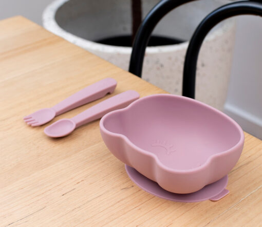 We Might Be Tiny - Schüssel Stickie Bowl mit Deckel "Bear Dusty Rose"