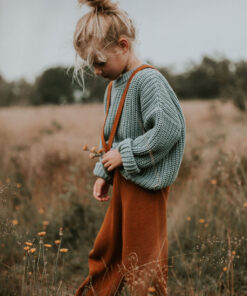 YUKI - Strickhose mit Träger, Knitted Trousers, RUST, Bio Baumwolle