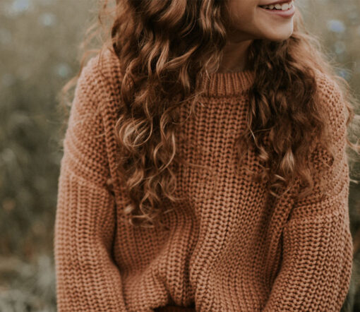 YUKI - Chunky Knit, CORAL, Bio Baumwolle – Bild 3