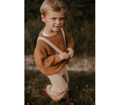 YUKI - Chunky Knit Sweater, GOLD, Bio Baumwolle – Bild 5