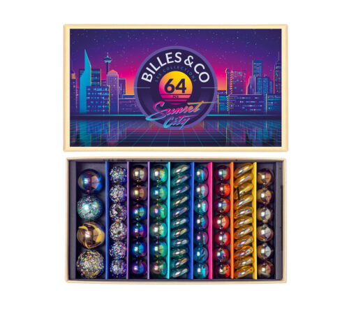 Billes & Co. - Sunset City,  Box 64 Glasmurmeln