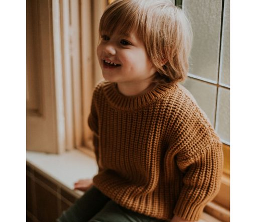 YUKI - Chunky Knit Sweater, GOLD, Bio Baumwolle – Bild 10