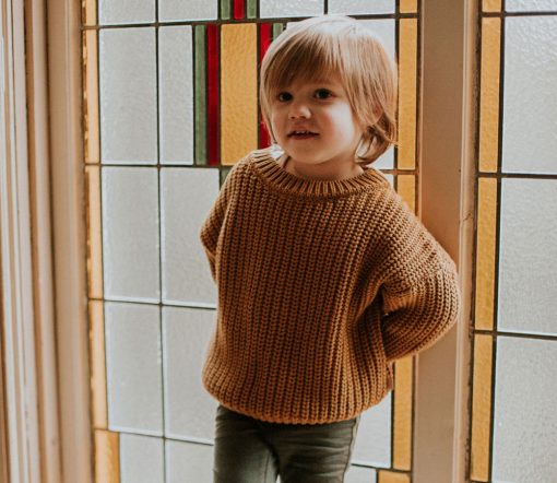 YUKI - Chunky Knit Sweater, GOLD, Bio Baumwolle – Bild 3