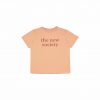 The New Society - Logo Print Tee, Bio Baumwolle, Apricot