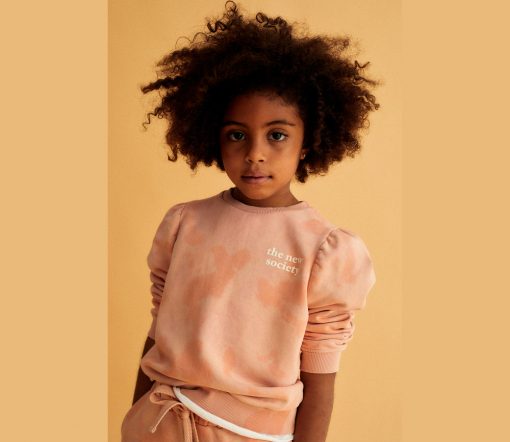 The New Society - Hugo Girl Sweater, Bio Baumwolle, Apricot