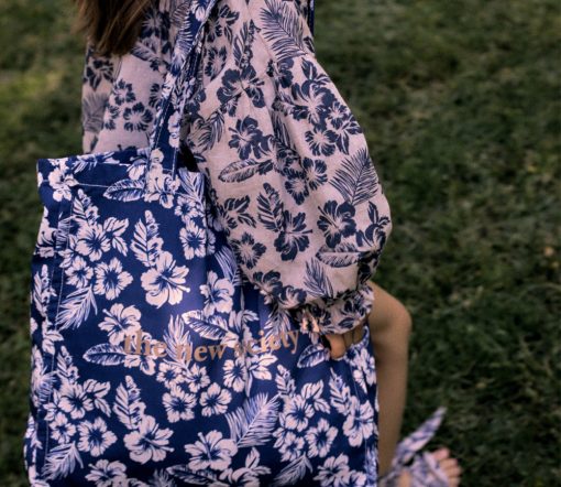 The New Society - Tote Bag "HIBISCUS", Bio Baumwolle – Bild 2