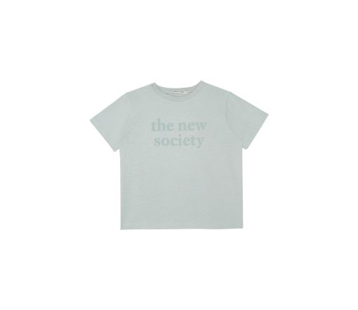 The New Society - Logo Print Tee, Bio Baumwolle, Pearl Blue – Bild 2