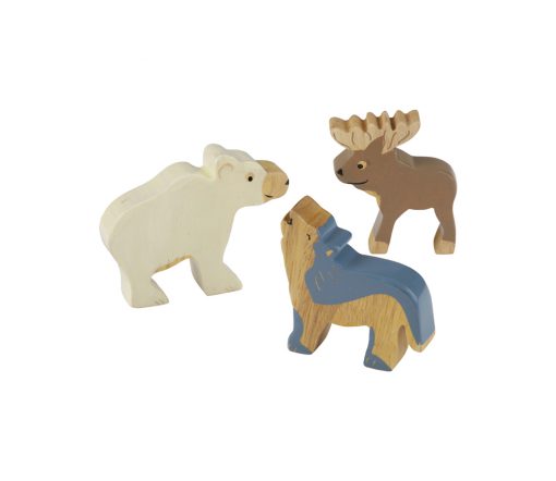 HEVEA - Holztiere Arktis Set 3 tlg., Kautschukbaumholz, Fairtrade