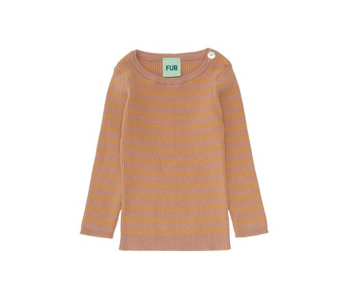 FUB - Striped Rib Blouse (Baby), sandstone/apricot, Biobaumwolle – Bild 3