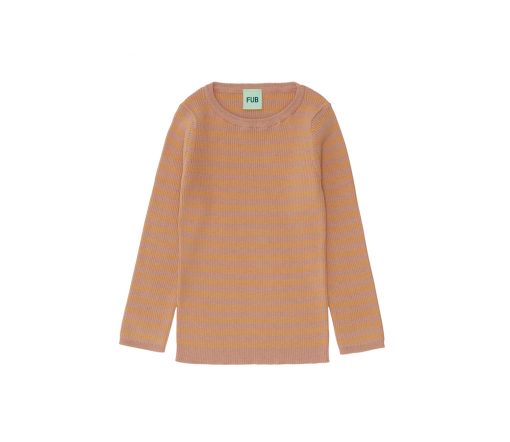FUB - Striped Rib Blouse (Baby), sandstone/apricot, Biobaumwolle – Bild 2
