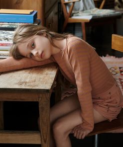 FUB - Striped Rib Blouse (Baby), sandstone/apricot, Biobaumwolle