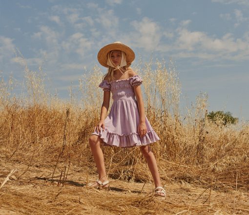 LIILU - Kleid "Terry Smocked Dress", Lavender, Biobaumwolle