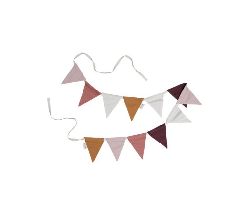 Fabelab - Wimpel-Girlande, Mauve Mix, Biobaumwolle