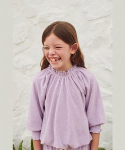 LIILU - Sweater "Terry Smocked Blouse", Lavender, Biobaumwolle (6J.)