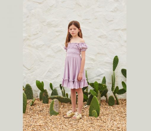 LIILU - Kleid "Terry Smocked Dress", Lavender, Biobaumwolle – Bild 4
