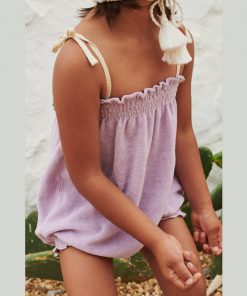 LIILU - Romper "Terry Smocked", Lavender, Biobaumwolle