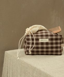 Monk & Anna - Kosmetiktasche, Check Brown