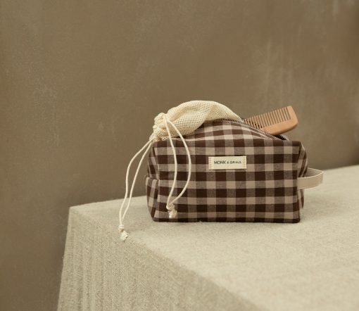 Monk & Anna - Kosmetiktasche, Check Brown