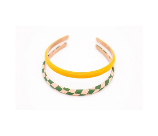 Grech & Co. - Haarreif, 2er Set, "Checks Sunset + Orchard" – Bild 2