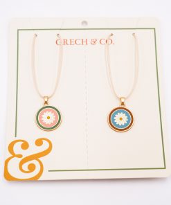 Grech & Co. - Halskette Emaille, 2er-Set, "Flower"