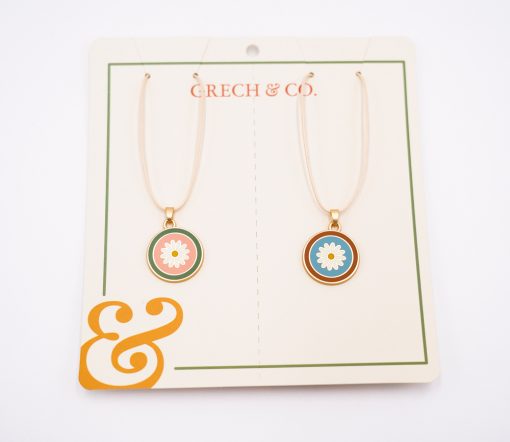 Grech & Co. - Halskette Emaille, 2er-Set, "Flower"