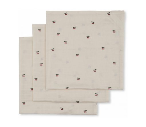 Konges Sløjd - Mulltücher "Cherry", 3er Pack, GOTs Biobaumwolle – Bild 2
