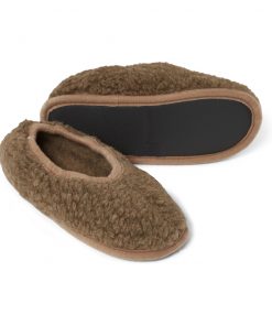 Alwero - Hausschuhe, Ballerina ADULT, BARK, Biowolle
