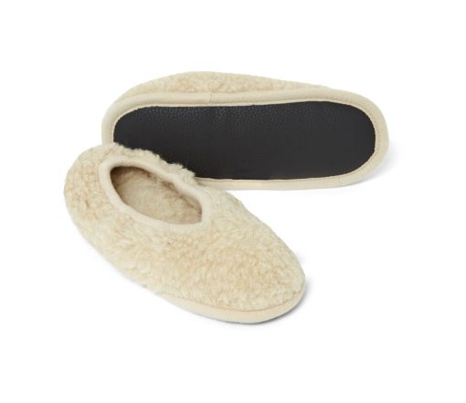 Alwero - Hausschuhe, Ballerina ADULT, NATURAL, Biowolle
