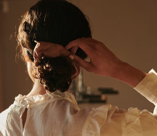 Monk & Anna - Scrunchie, Leinen, Nougat