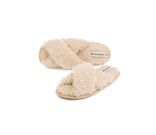 Alwero - Hausschuhe Flip-Flop, TWENN X, Beige, Biowolle