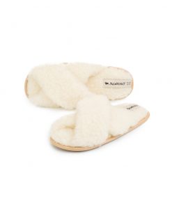 Alwero - Hausschuhe Flip-Flop, TWENN X, Natural, Biowolle