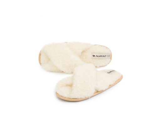 Alwero - Hausschuhe Flip-Flop, TWENN X, Natural, Biowolle