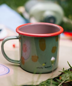Sticky Lemon - Emailletasse, Acorns, map green