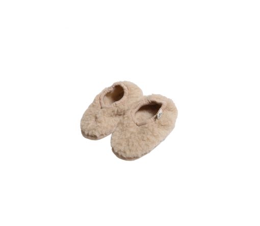 Alwero - Hausschuhe, Ballerina Junior, BEIGE, Biowolle