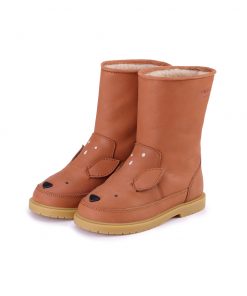 Donsje Amsterdam - Kinderstiefel "Wadudu Lining Deer", gefüttert, cognac
