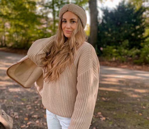 Alwero - Stirnband, Beige, Biowolle – Bild 2