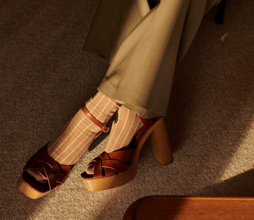 Monk & Anna - Sock, Glitter Lines, Nougat