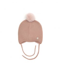 Huttelihut -  Mütze mit PomPom "SOFT", Bolivian Knit, MerinoWolle/Cashmere, rose