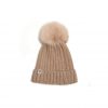 Huttelihut -  Mütze mit PomPom "WARMY", Lammwolle, camel