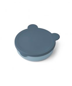 Liewood -  Trennschüssel "Rosie Mr. Bear" Whale Blue / Sea Blue Mix mit Deckel