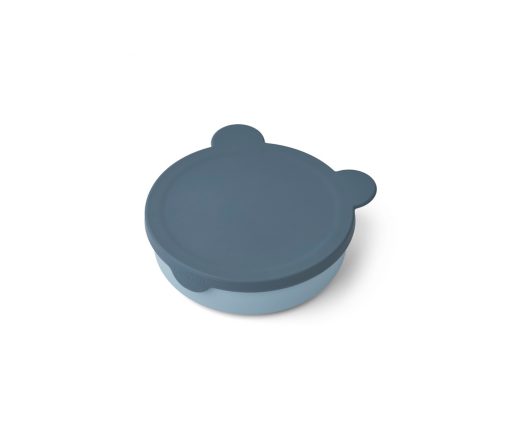 Liewood -  Trennschüssel "Rosie Mr. Bear" Whale Blue / Sea Blue Mix mit Deckel