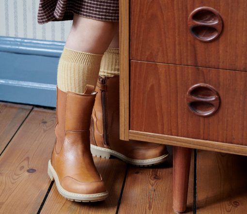 Wheat - Gefütterter Chelsea-Stiefel Sonni Long mit Tex-Membran, Cognac – Bild 3